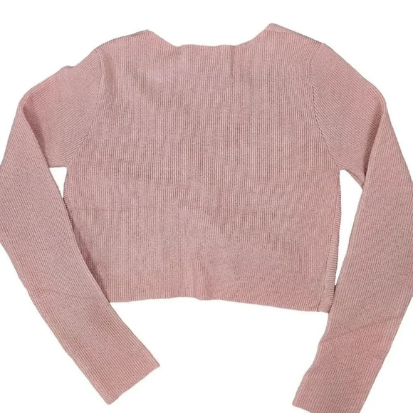 NWOT‎ Active USA Cropped Long Sleeve Ribbed Sweater Size Medium Peach Pink - Picture 5 of 6